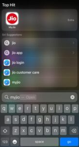 finding MyJio app in iPhone