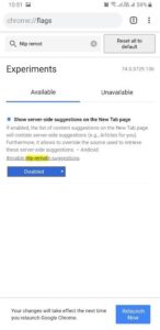 Chrome Flags on Android Smartphone