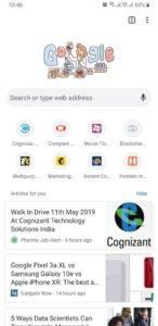 Google Chrome on Android Smartphone