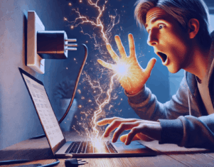 Why I Feel Current When I Touch My Laptop?